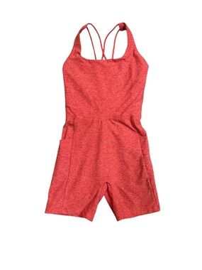 Calia by Carrie Underwood  LustraLux 5”Romper Size Medium Aquatic Coral Heather